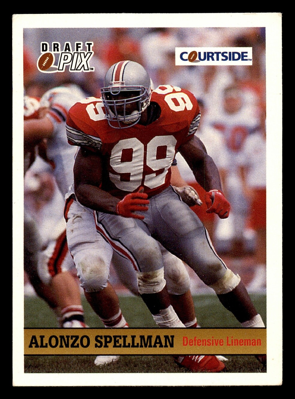 1992 Courtside Draft Pix #60 Alonzo Spellman Football Card Vintage
